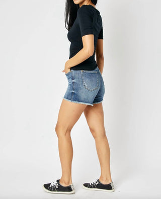 Judy Blue - Tummy Control Fray Hem Shorts