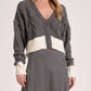 Elan - Elan Two-Tone Sweater Cardigan