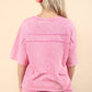 Very J - Mineral Washed Comfy Knit Top & Shorts Set