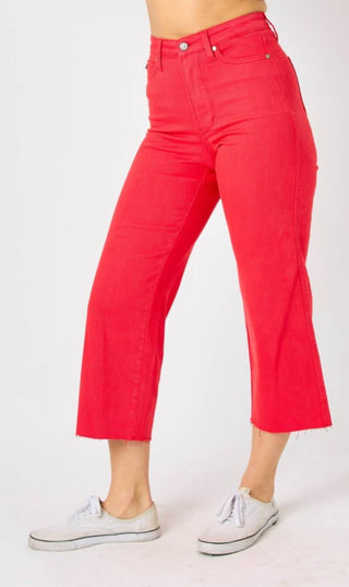 Judy Blue - Tummy Control Cropped Wide Leg Jean