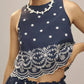 En Saison - Cropped Embroidered Tank Top