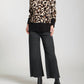 Apny - Leopard Pullover Sweater With Wide Cuffs