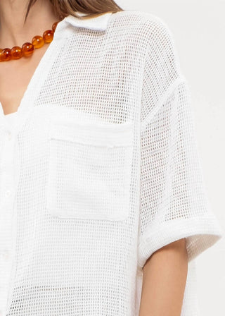 Blu Pepper - Jane Short Sleeve Mesh Camp Shirt