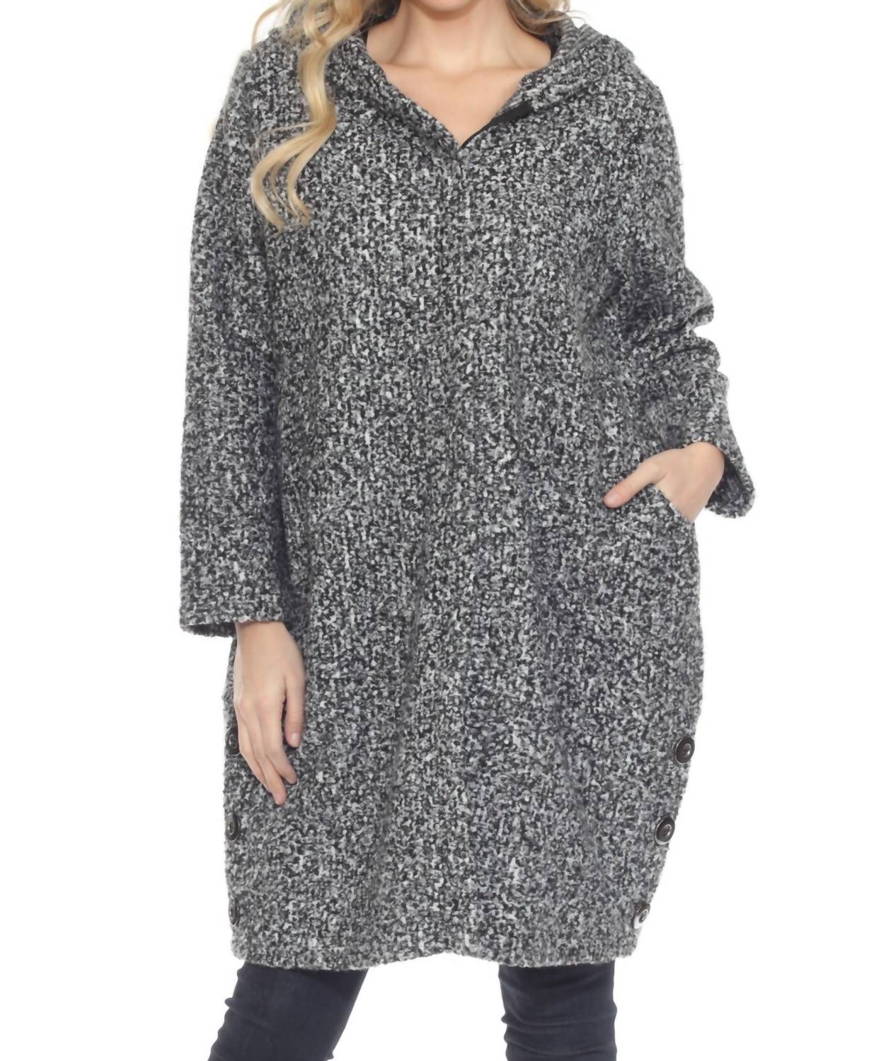 Joseph Ribkoff - Relaxed Hooded Bouclé Coat