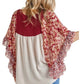 Umgee - Floral Metallic Butterfly Sleeve Top