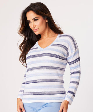 Angel Apparel - V-neck Stripe Top