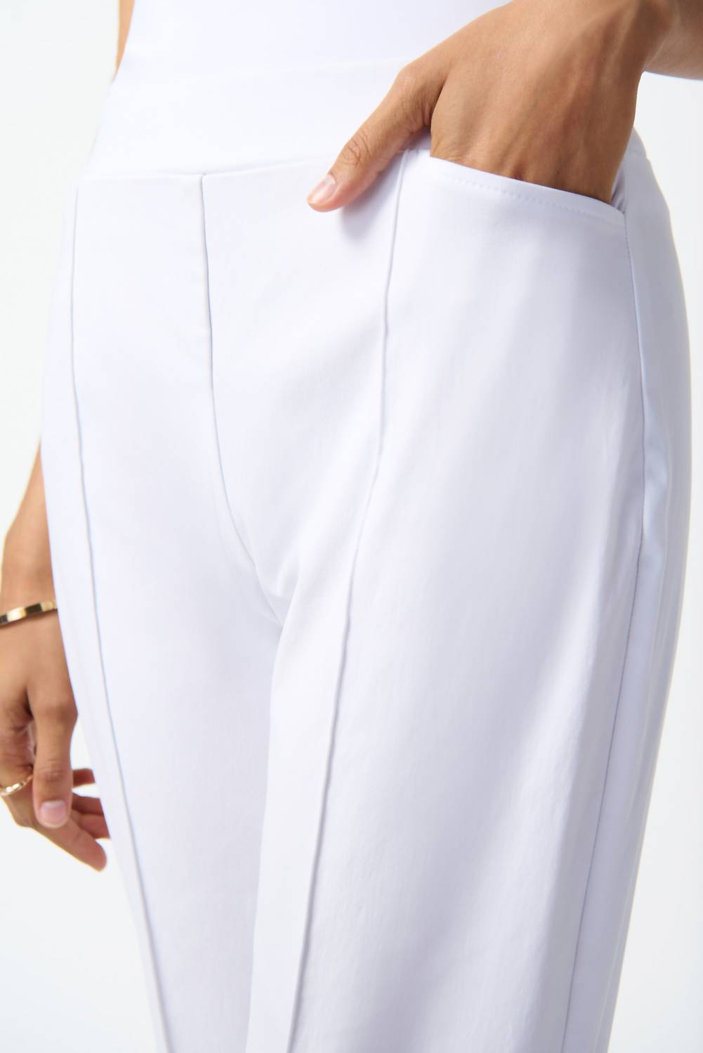 Joseph Ribkoff - Embroidered Trim Wide Leg Pants
