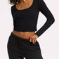 Bandier - Rivington Ribbed Long Sleeve Scoop Neck Crop Top