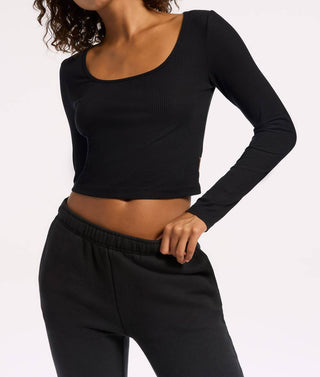 Bandier - Rivington Ribbed Long Sleeve Scoop Neck Crop Top
