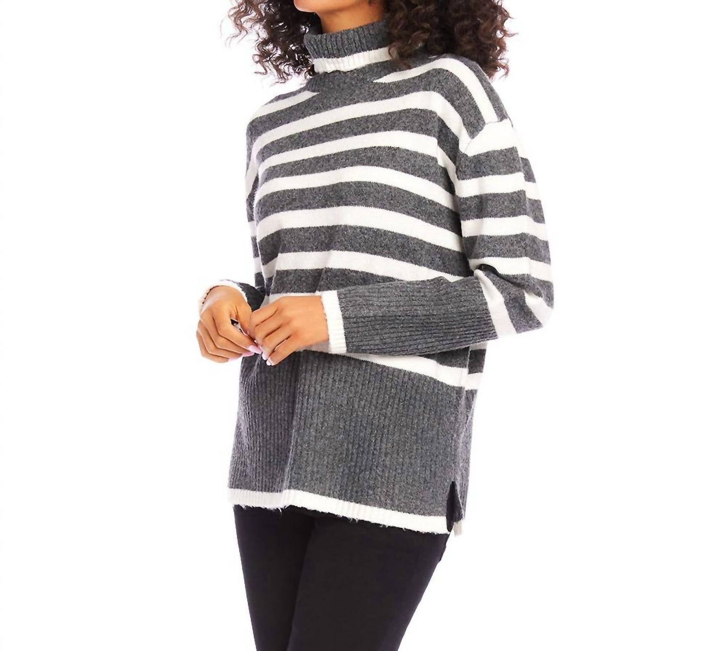 Karen Kane - Stripe Turtleneck Sweater