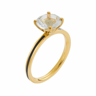 Eye M - Women's Topaz Enamel Slim Band Ring