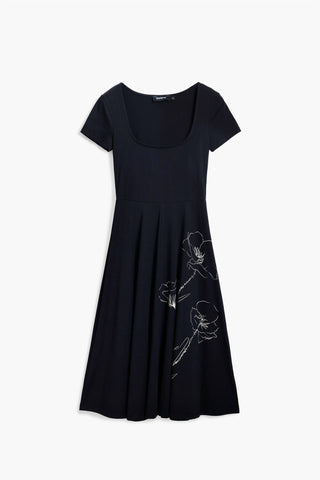 Desigual - LOW-CUT MIDI DRESS