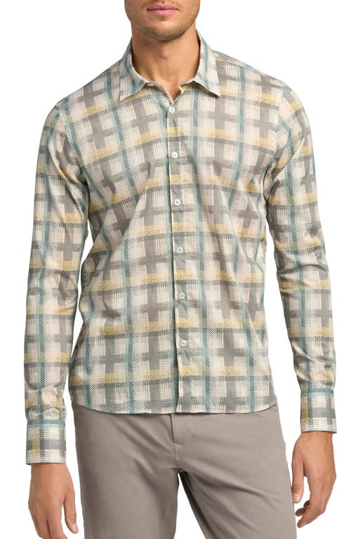 Good Man Brand On-Point Stretch Button-Up Shirt in Modern Twill Plaid, Size X-Large