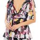 Ieena For Mac Duggal - Floral Bow Strap V-neck Mini Dress