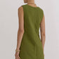 Entro - Textured V-neck Sleeveless Mini Dress