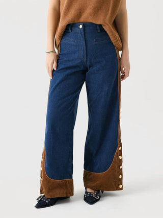 Farm Rio - Western denim wide low waisted pants
