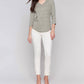 Charlie B - 3/4 Sleeve V-neck Top