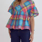 Entro - Spring Plaid Babydoll Top