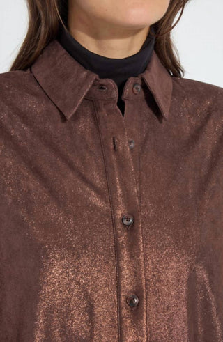 Lysse - Connie Patent Foil Vegan Suede Shacket