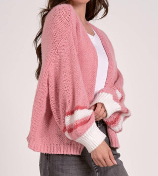 Elan - Varsity Open Front Sweater Cardigan