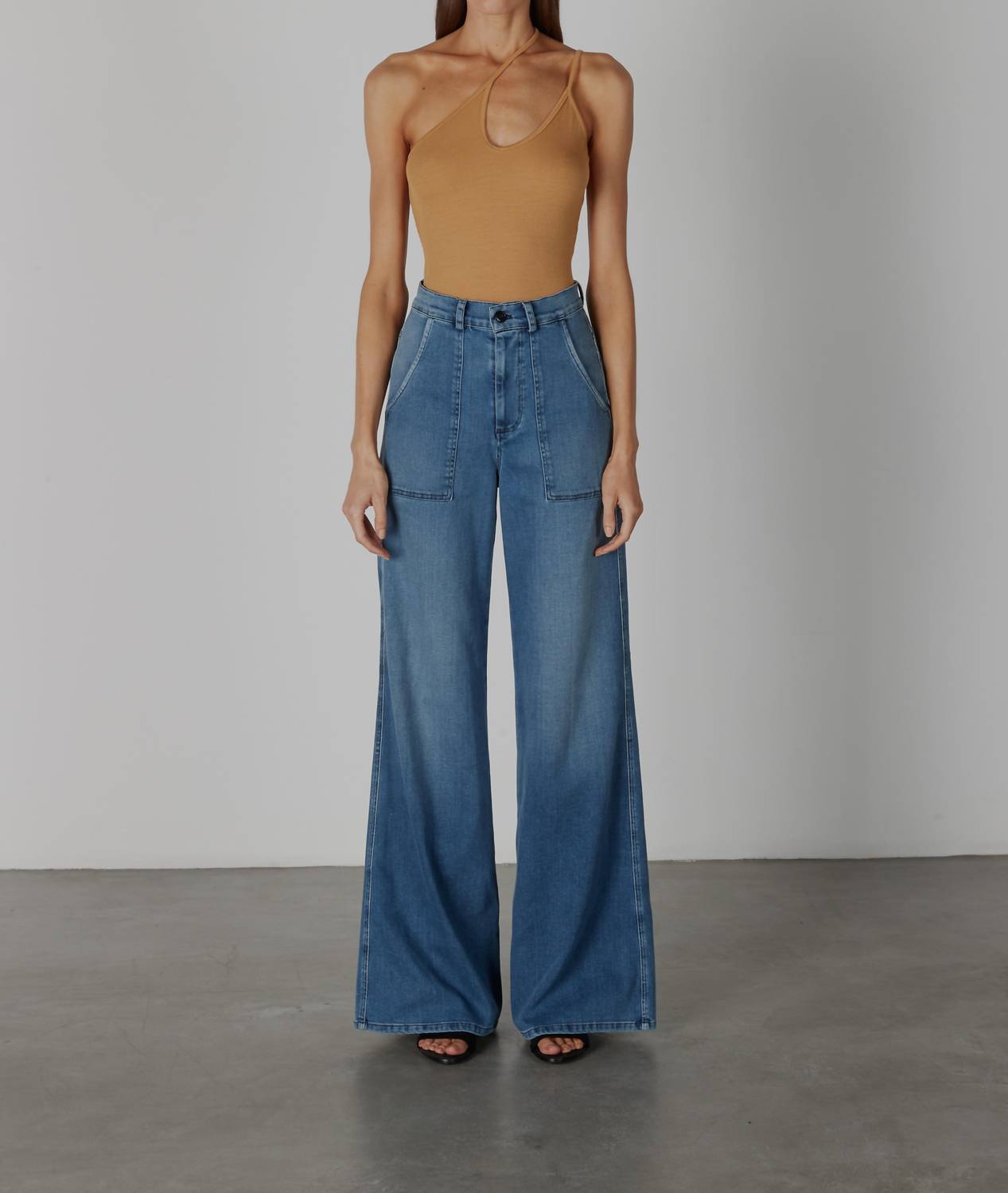 Enza Costa - Stretch Silk Knit Assym Strappy Tank