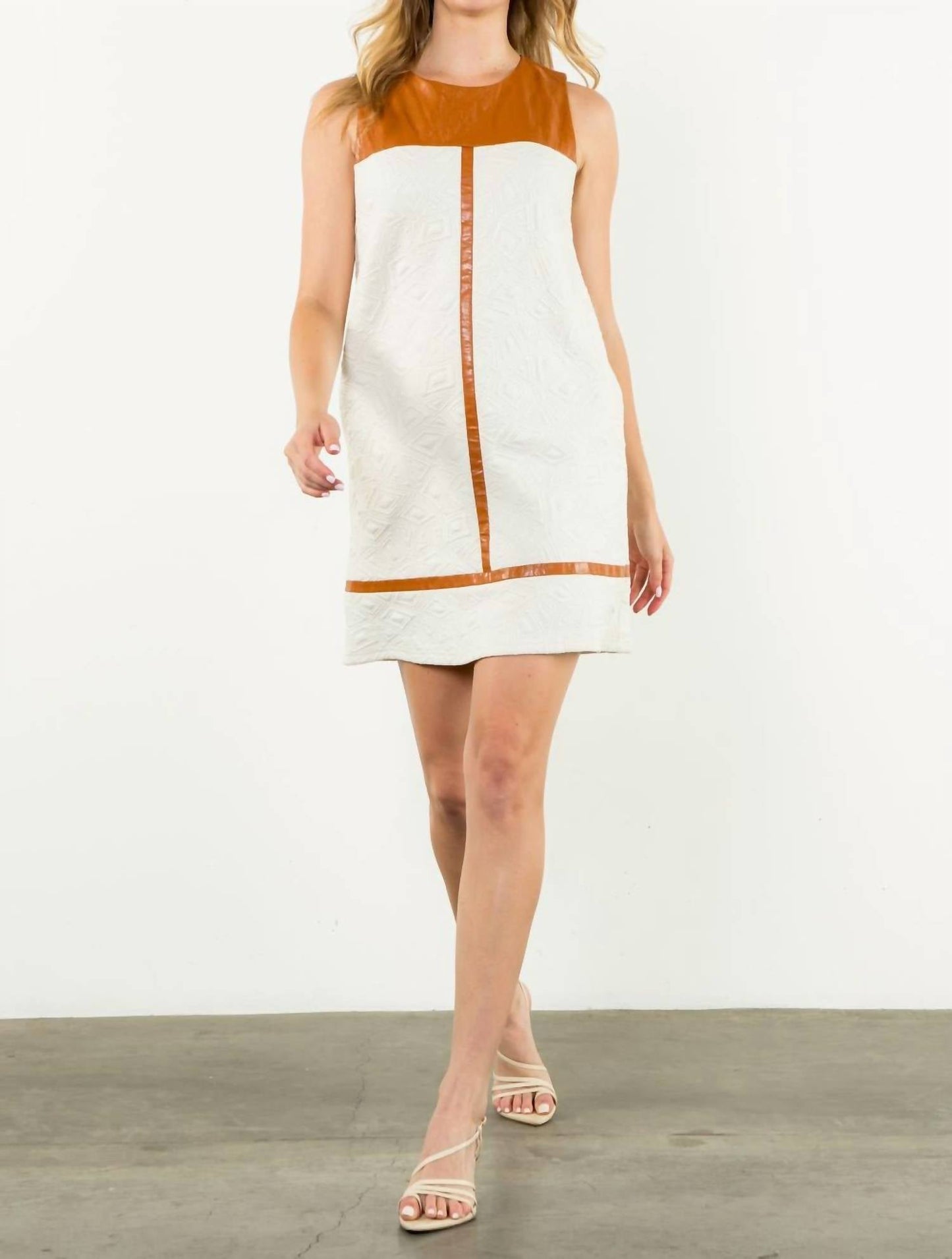 Thml - Faux Cognac Sleeveless Mini Dress