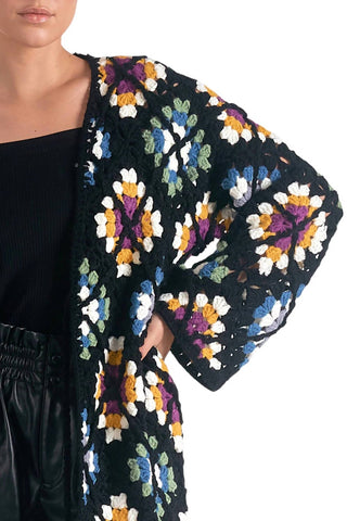 Elan - Valentina Granny Square Sweater Cardigan