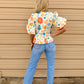 Aureum - April Front Tie Floral Top