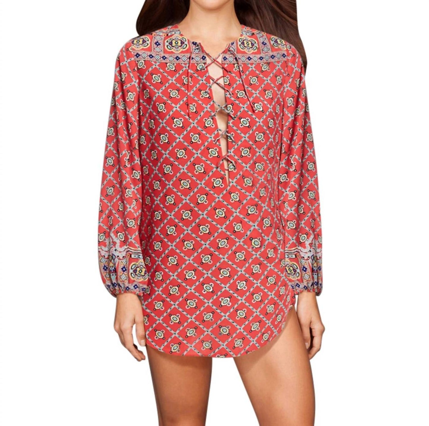 Nanette Lepore - Pretty Tough Lace Up Tunic Top