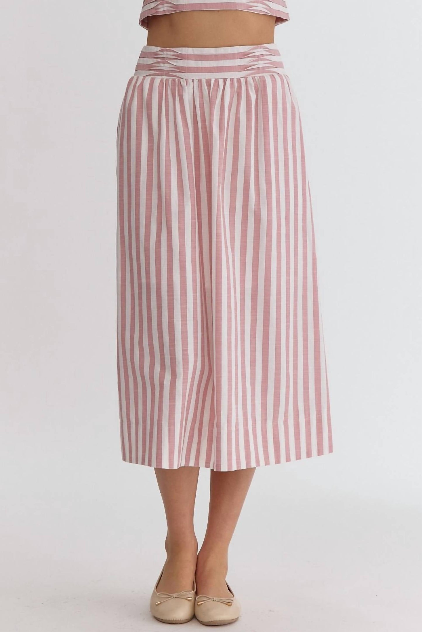 Entro - Striped Midi Skirt