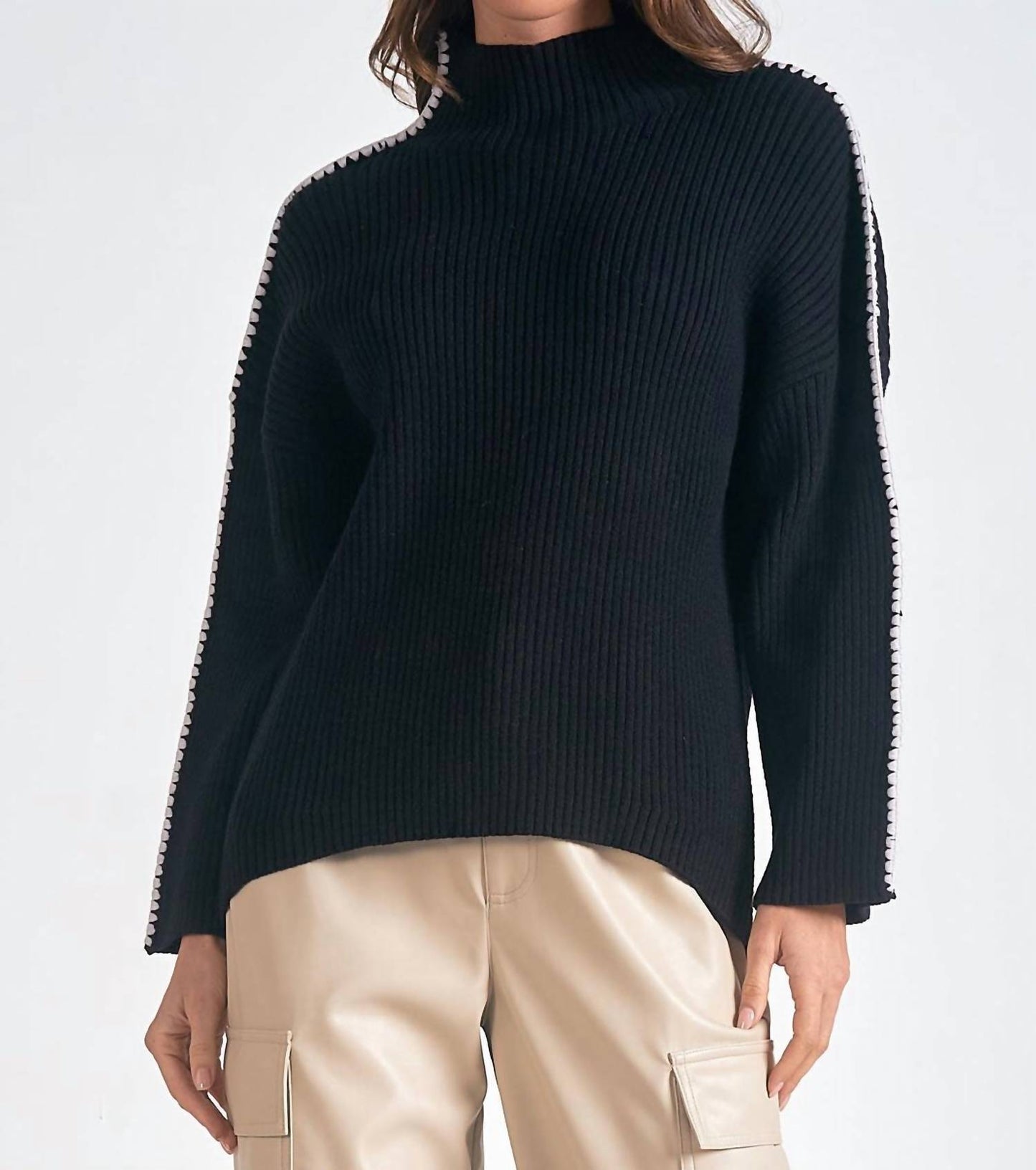 Elan - Mockneck Stitch Sweater