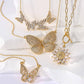 Splendid Iris - Women's Pavé Butterfly Pendant Necklace