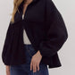 Entro - Ruffle Textured Zipper Jacket