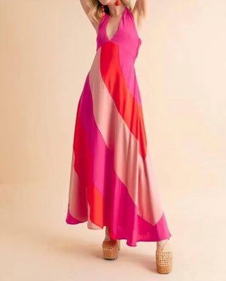 Trendsi - Aemi+Co Color Block Sleeveless Maxi Dress