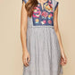 Andree By Unit - Floral Embroidered Stripe Dress