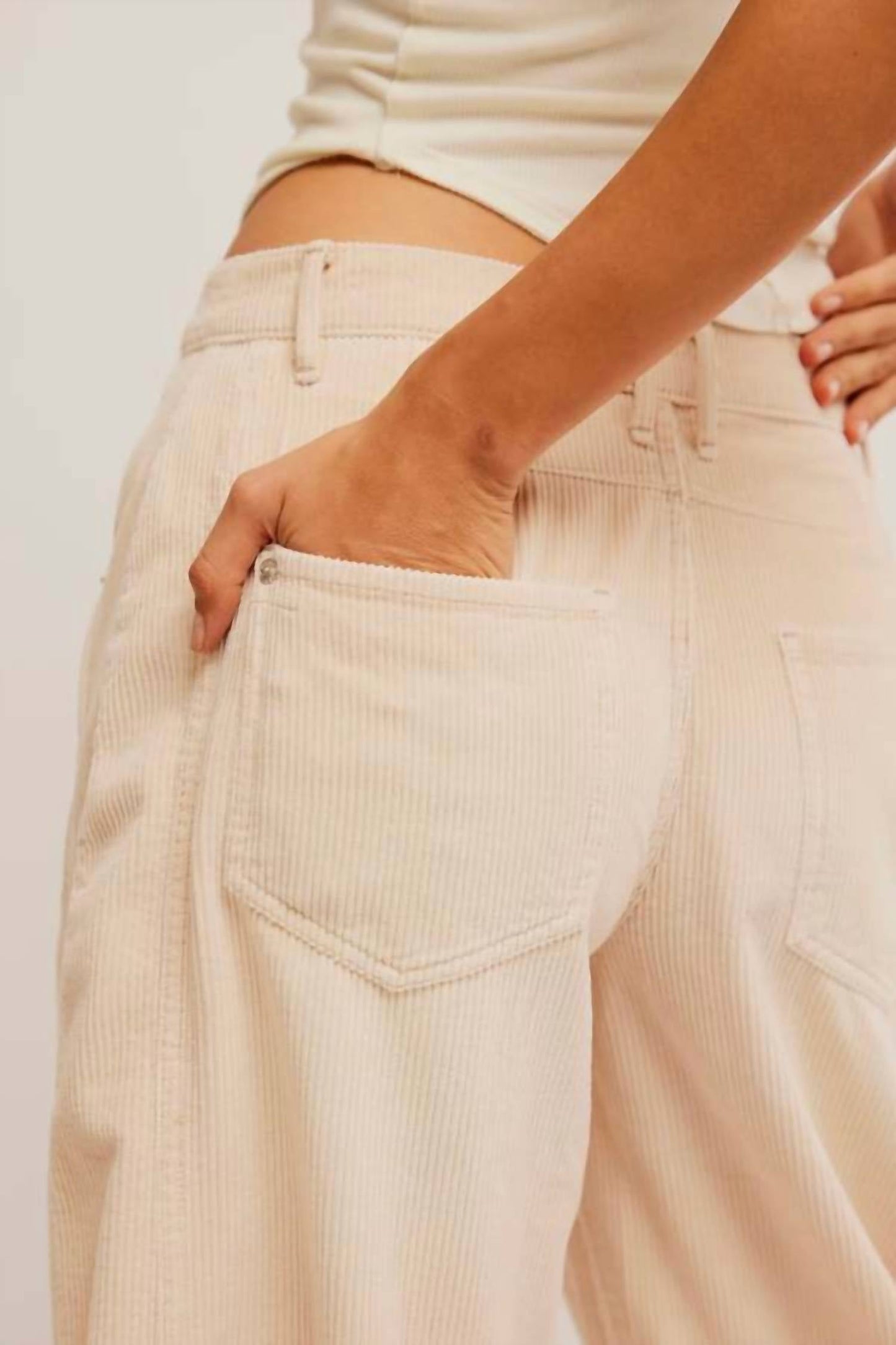 Free People - Good Luck Mid-rise Cord Barrel Jeans