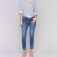 Charlie B - Striped Roll Up Long Sleeves Blouse