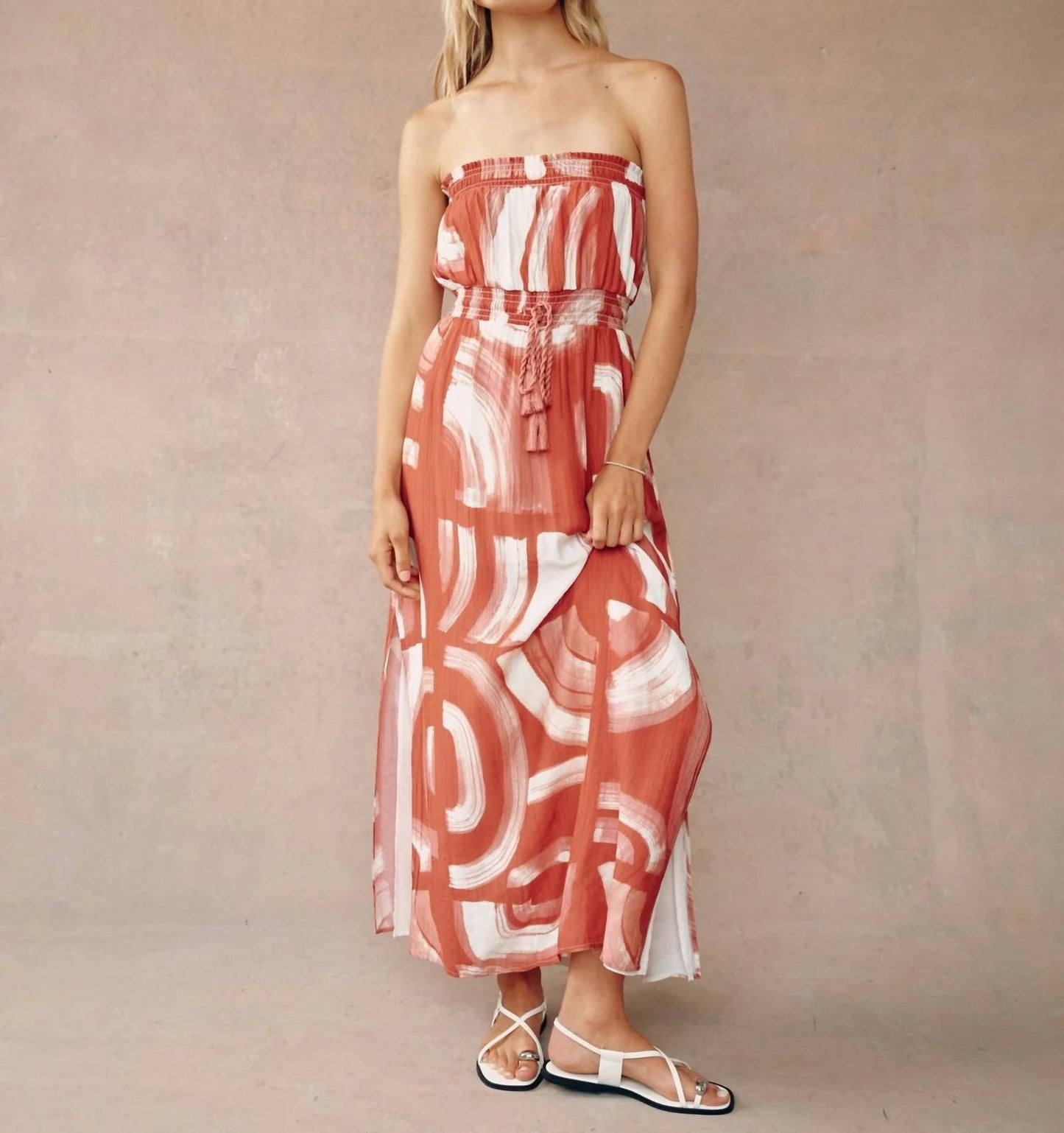 Bella Dahl - Strapless Abstract Midi Dress