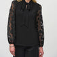 Joseph Ribkoff - Polka Dot Tie Front Top