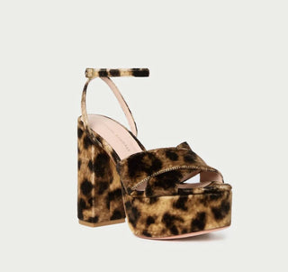 Loeffler Randall - Loretta Leopard Velvet Platform Sandal