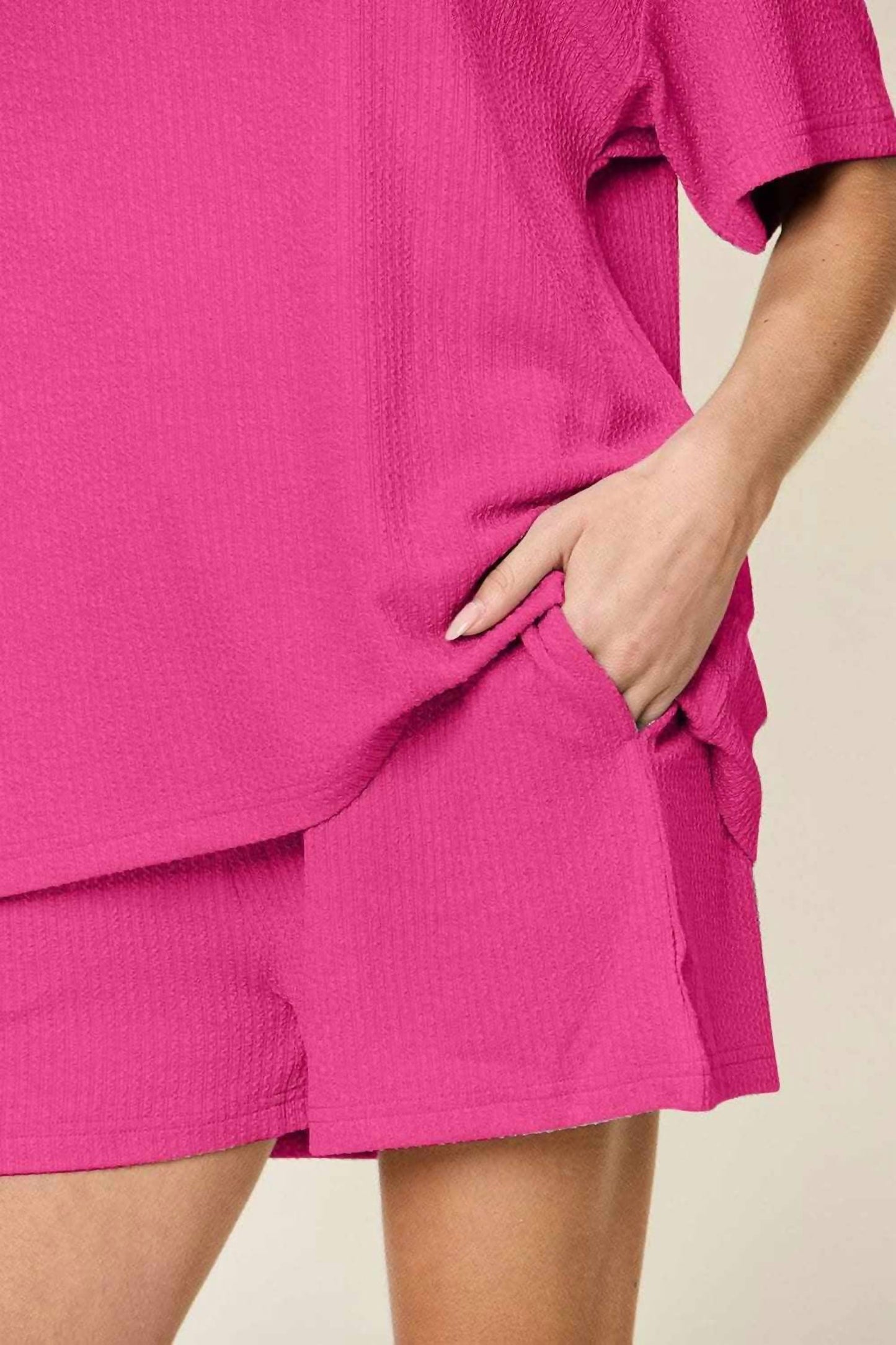 Double Take - Cozy Comfy Fit T-shirt & Shorts Set