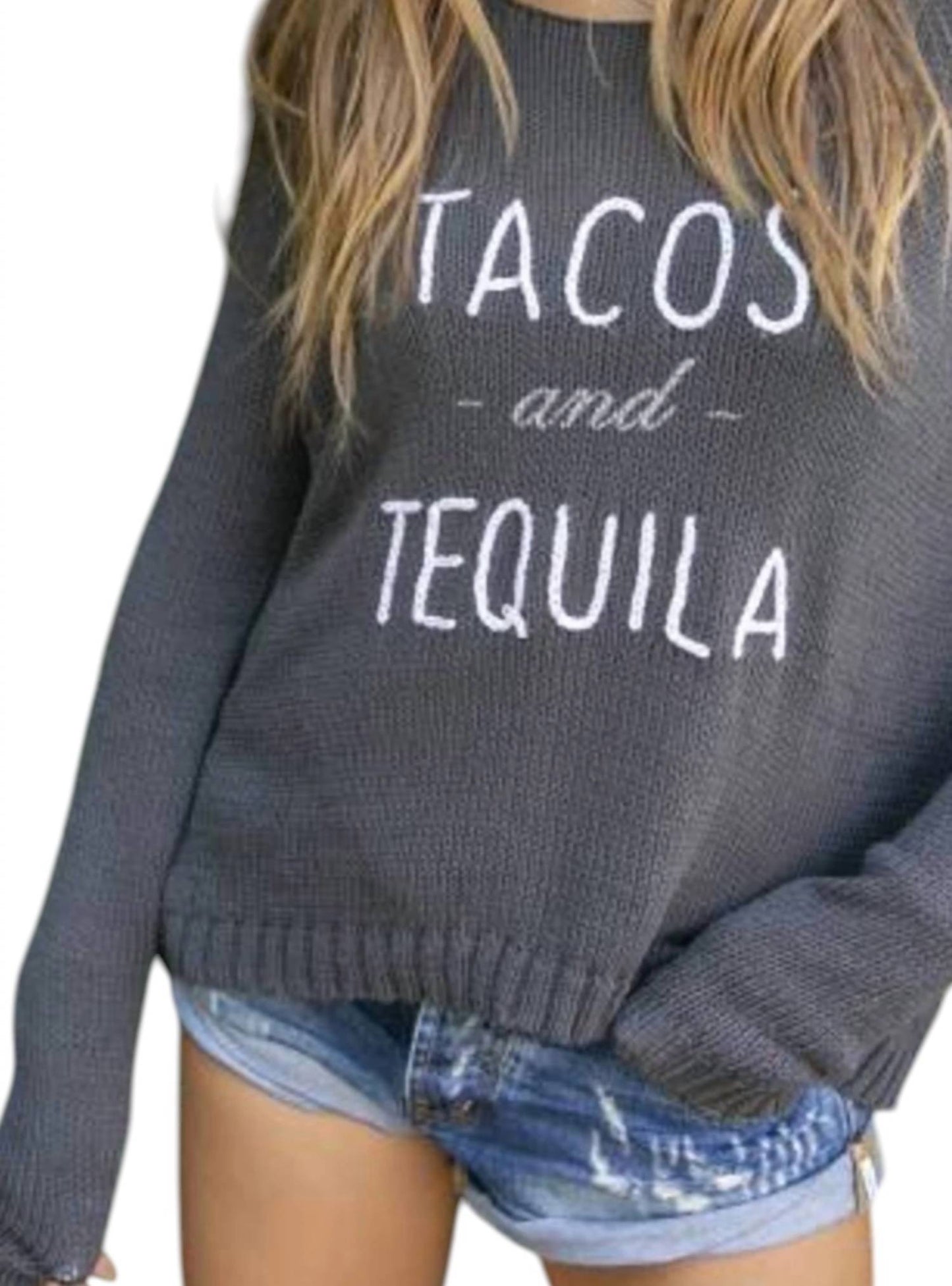 Wooden Ships - Tacos & Tequila Cropped Crewneck Sweater