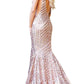 Jovani - Low V Neck Sequin Dress