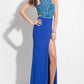 Rachel Allan - Beaded Jersey Prom Gown With Cutouts