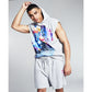 Men's Sleeveless Graphic Hoodie - Gray