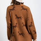 Easel - Round Neck Drop Shoulder Cheetah Printed Sweater - Plus