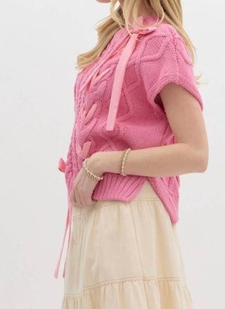 Entro - Ribbon Short Sleeve Sweater