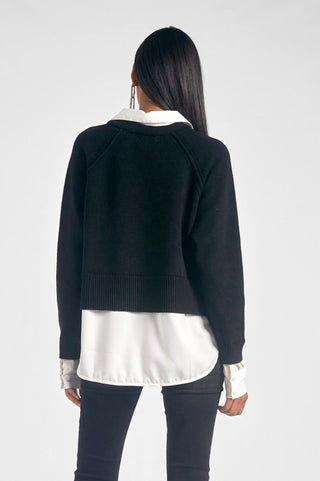 Elan - Stevie Layered Sweater/Shirt Combo