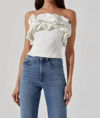 Astr - Sarahi Strapless Ruffled Corset Top