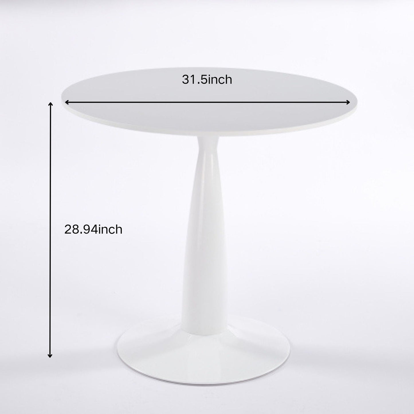 Pedestal Table, Round For Kitchen - White
